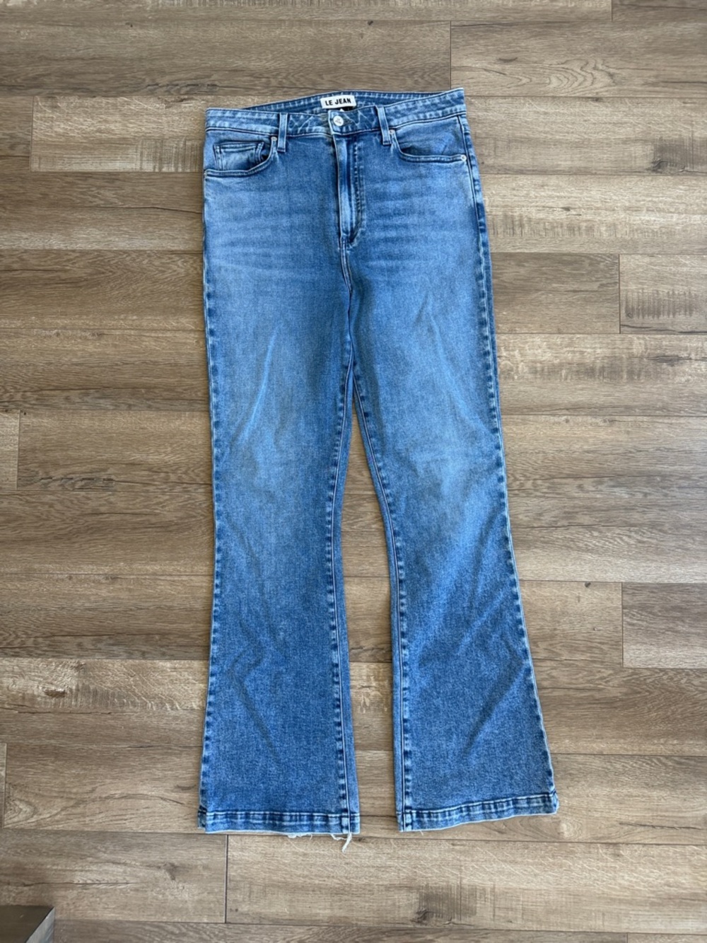 Le Jean High-Rise Wide Leg Jeans in Light Blue Wash